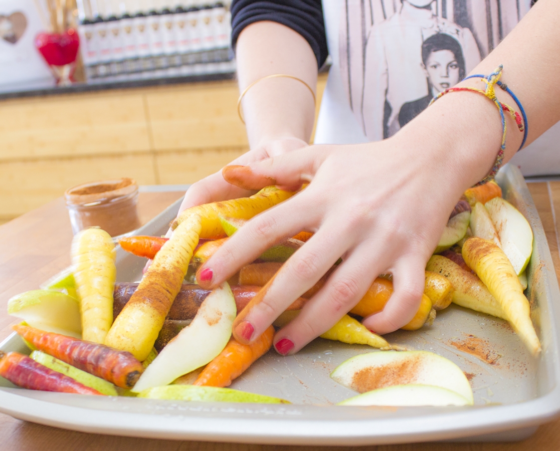 Carottes et poires rôties à la cannelle