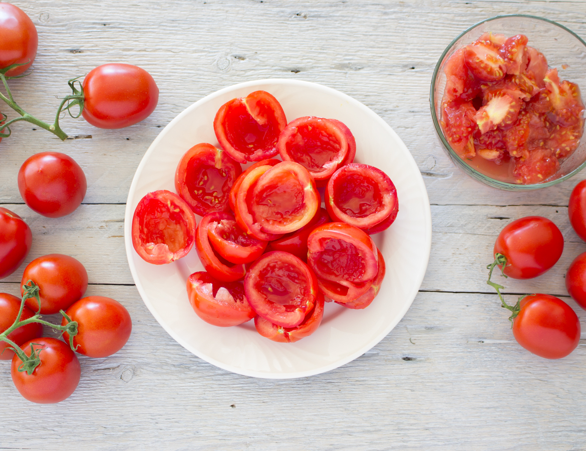 Carpaccio de tomates rôties