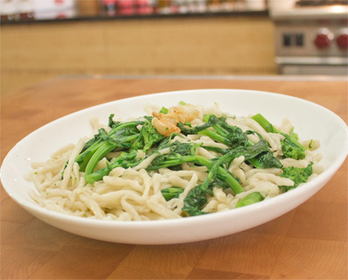 Cavatelli et rapini façon artisanale de la région de Molise