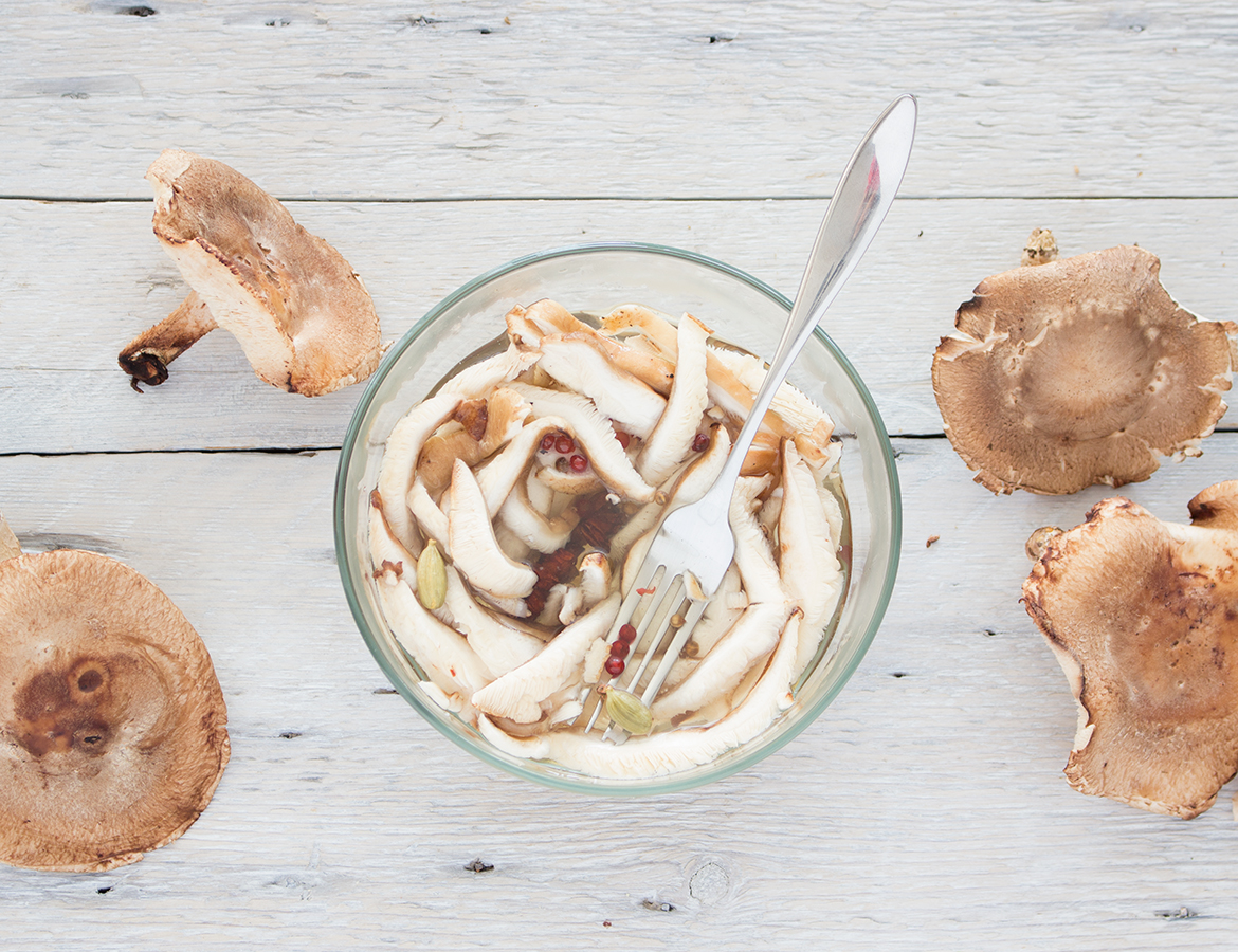 Champignons shiitake marinés