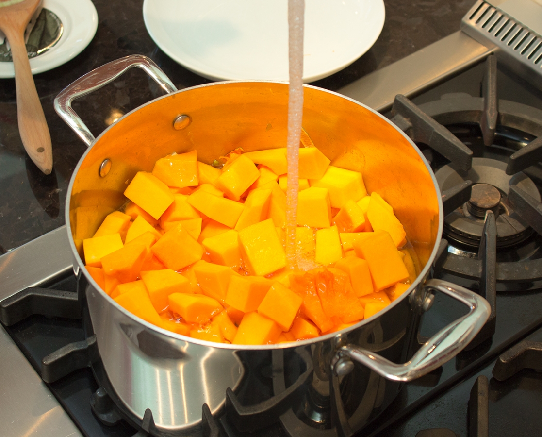 Crème de courge musquée et poireaux