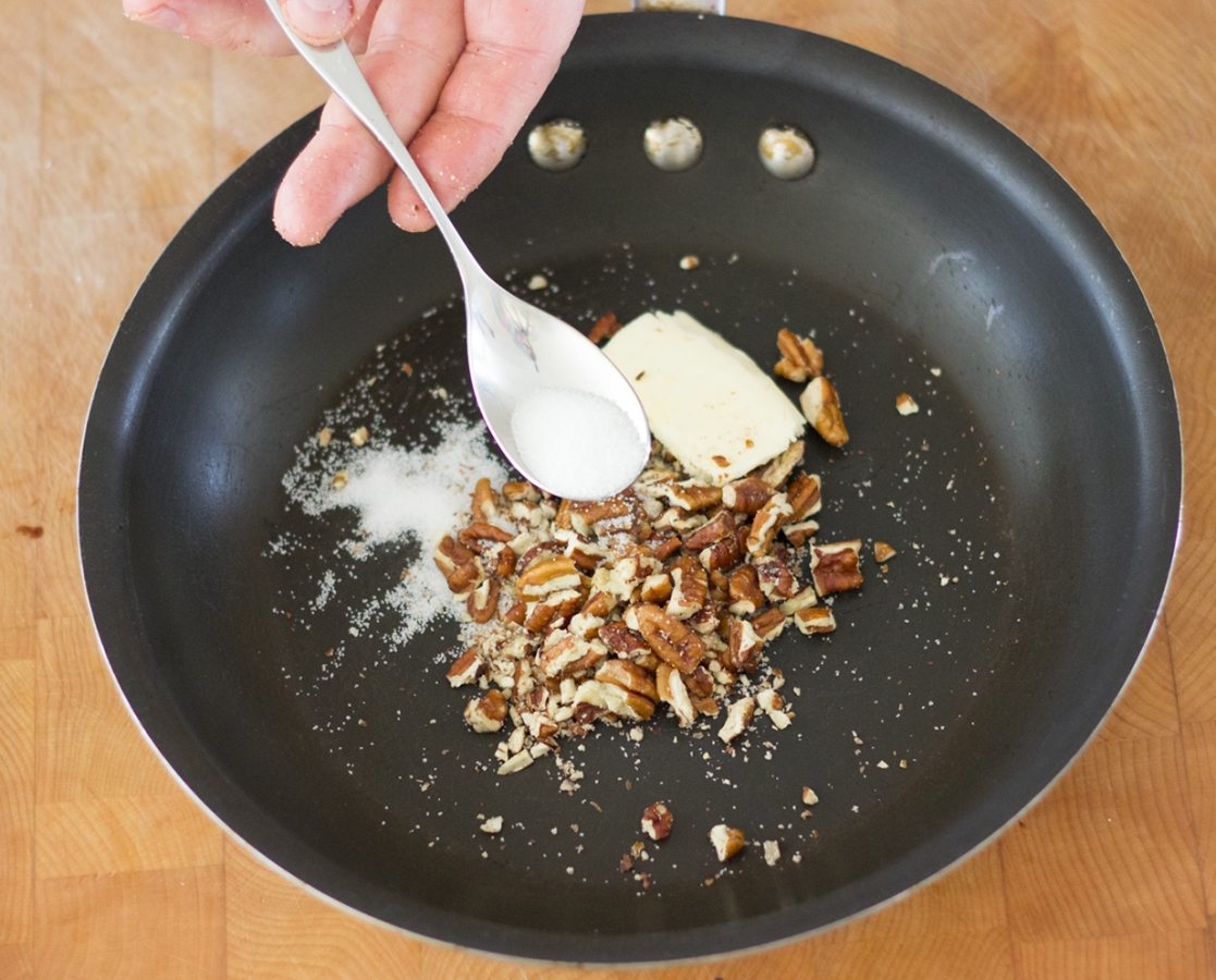 Duck confit crêpes with caramelized Balsamumm Pecan butter sauce