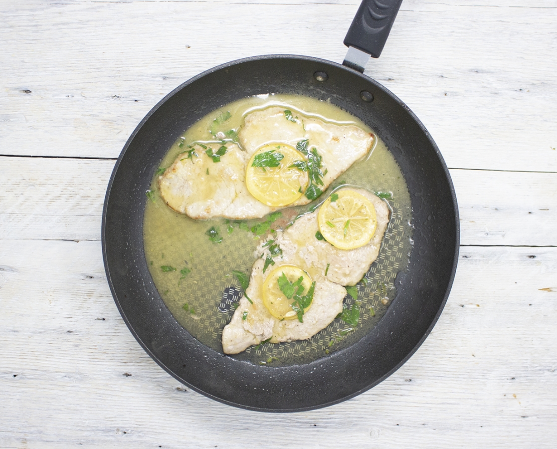 Escalope de veau de lait du Québec sauce au citron (al limone)