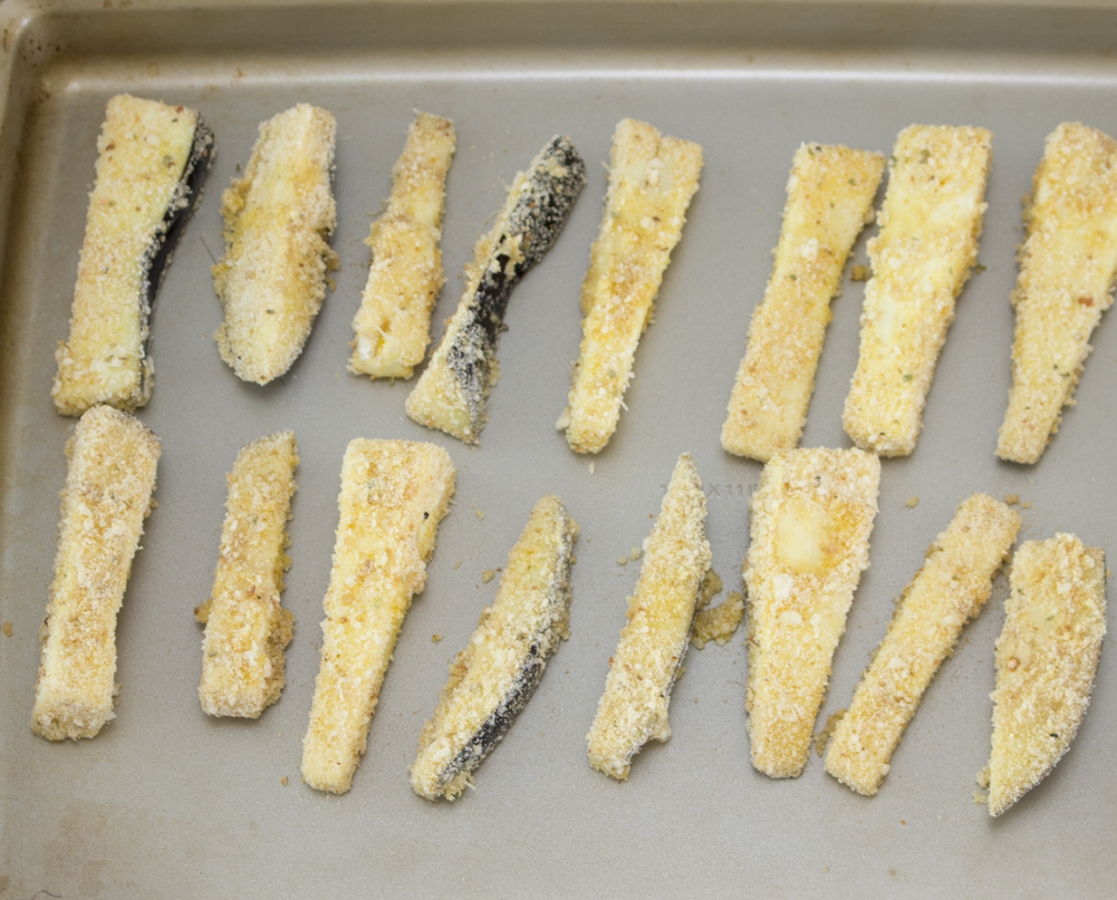 Eggplant fries and yogurt-Dijon-honey dip