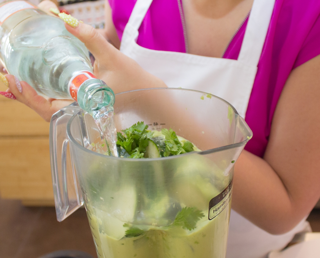 Raw vegan avocado gazpacho