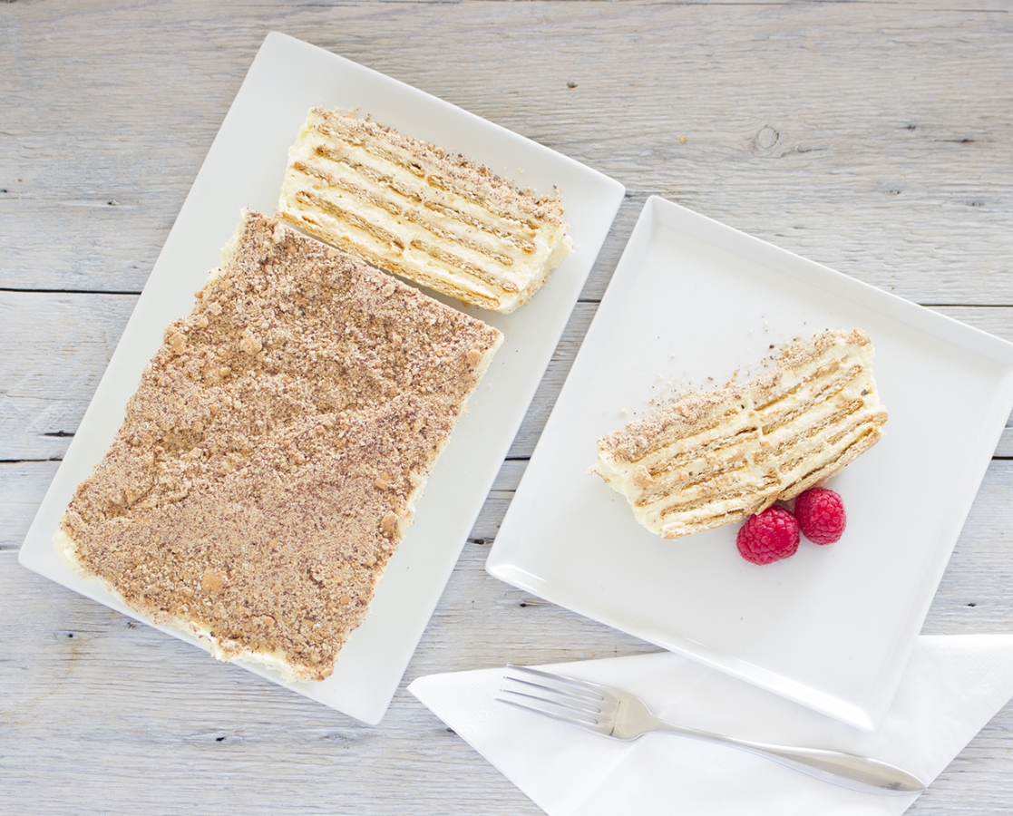 Gâteau de biscuits et pudding à la vanille