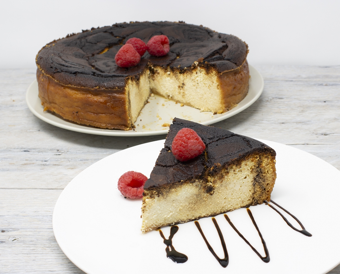 Gâteau marbré à la ricotta et au Balsamumm à la framboise