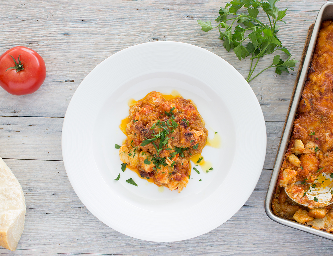 Gnocchi and eggplant Parmesan