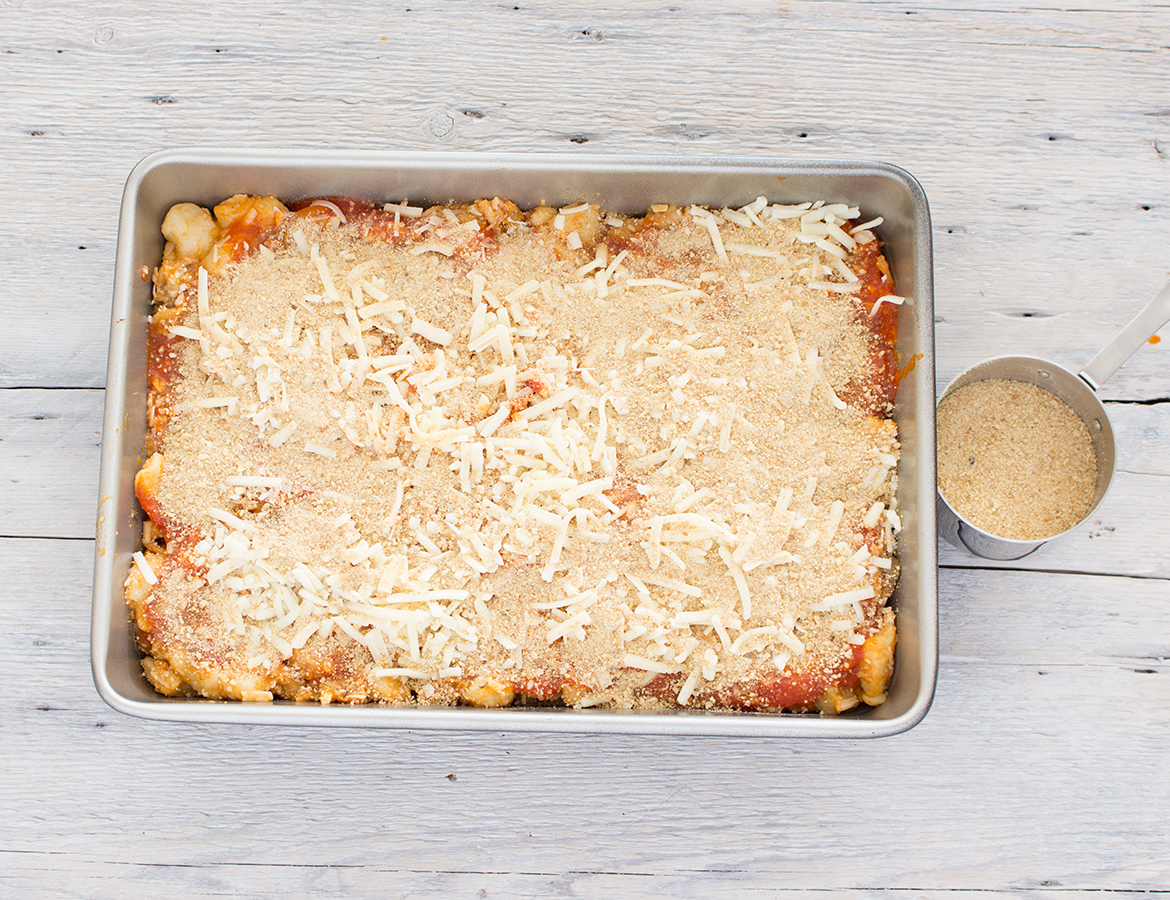 Gnocchi and eggplant Parmesan