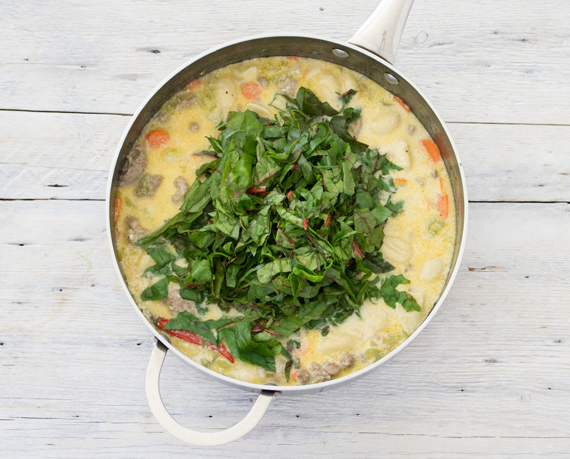 Italian sausage and Swiss chard Gnocchi