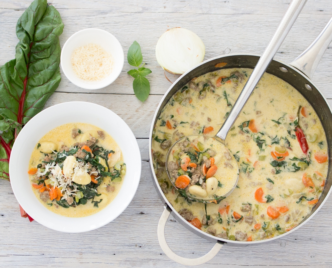 Italian sausage and Swiss chard Gnocchi