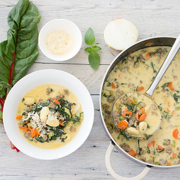 Italian sausage and Swiss chard Gnocchi