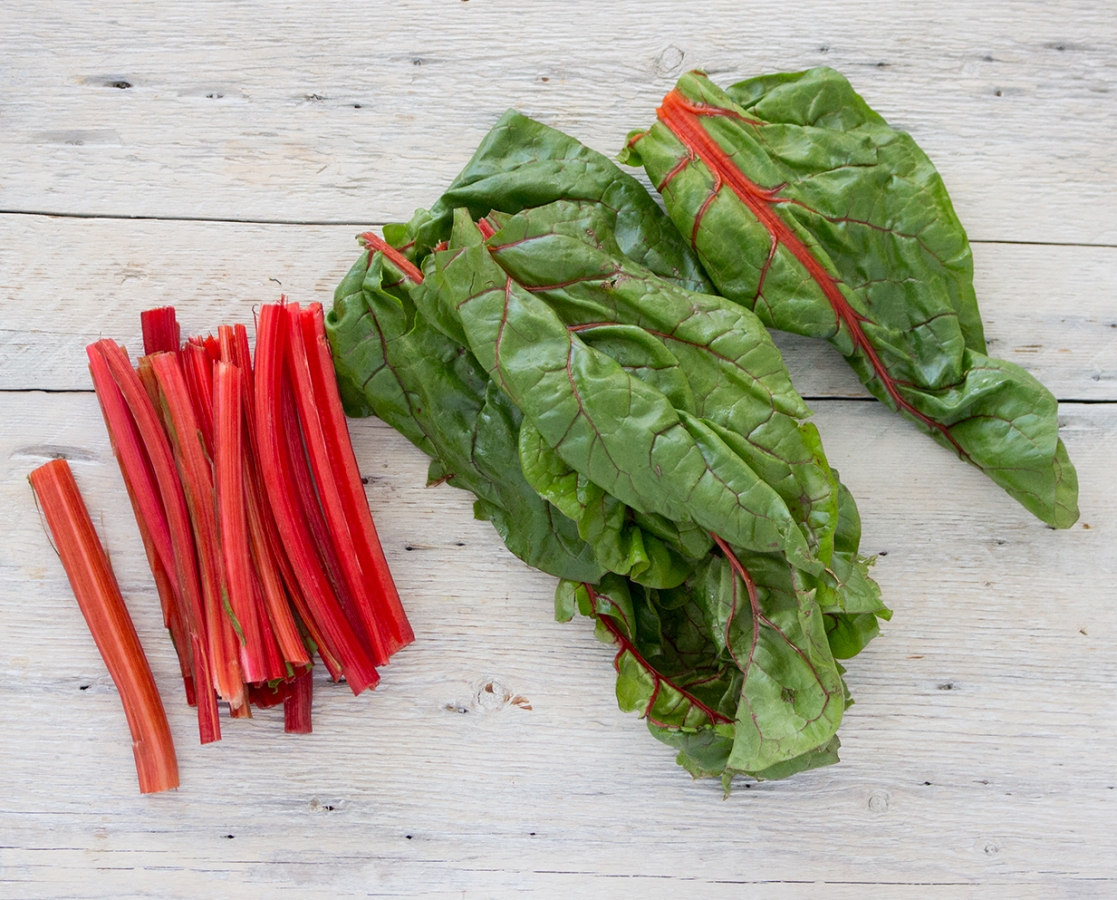 Parmesan cheese Swiss chard stalks Gratin