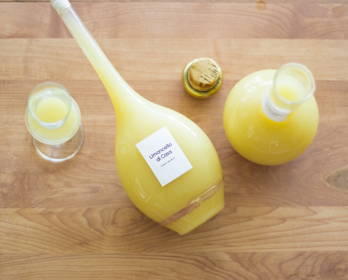 Homemade limoncello