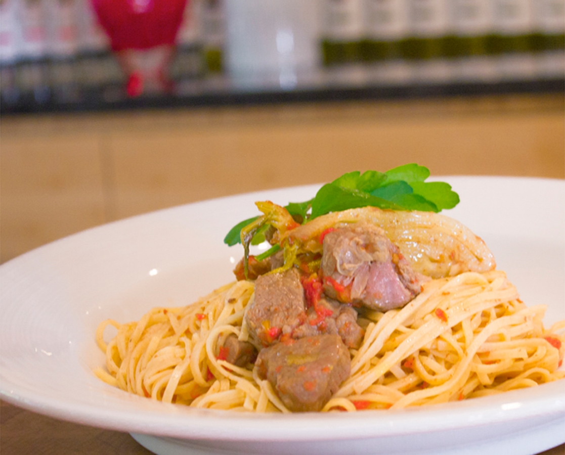 Pasta with lamb and fennel