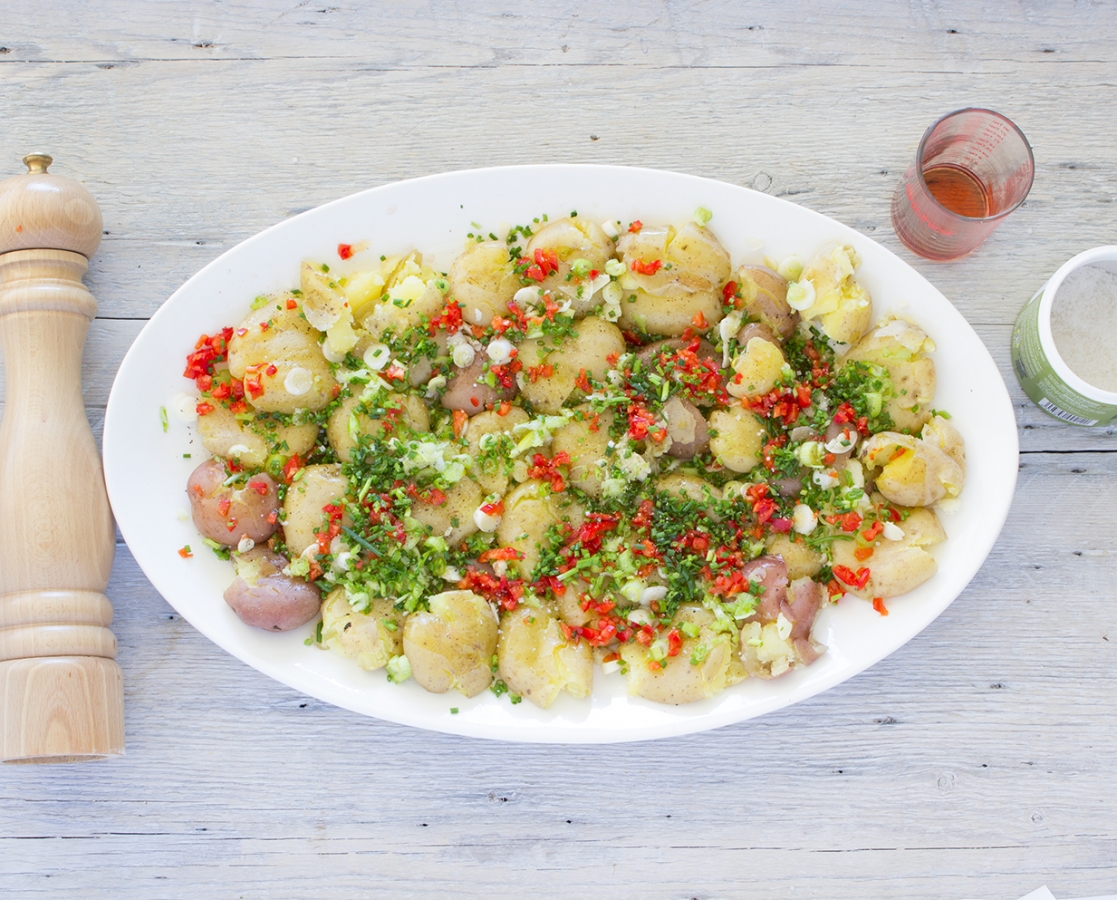 Pommes de terre à l'ail, à l'huile d'olive et au gruyère