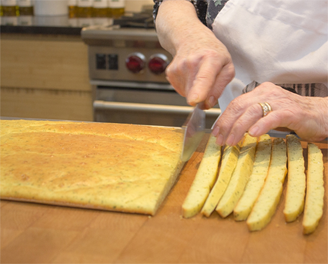 Rustic pizza croutons in broth, from Molise, Italy