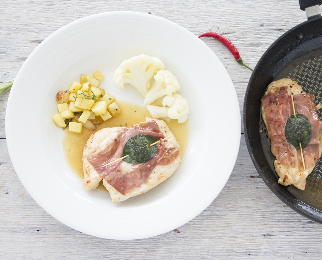 Chicken scaloppini Saltimbocca