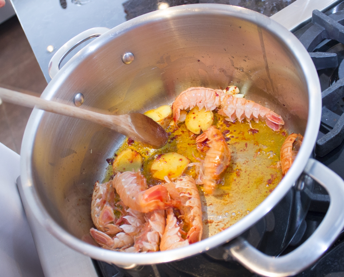 Scampi risotto in a lemon-butter Sauce