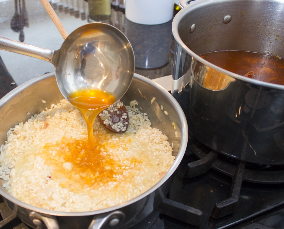 Scampi risotto in a lemon-butter Sauce