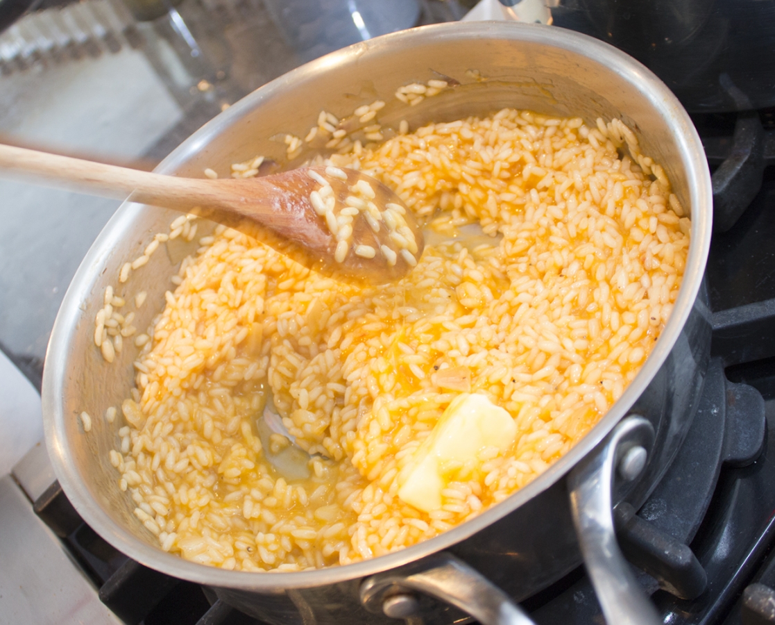 Scampi risotto in a lemon-butter Sauce