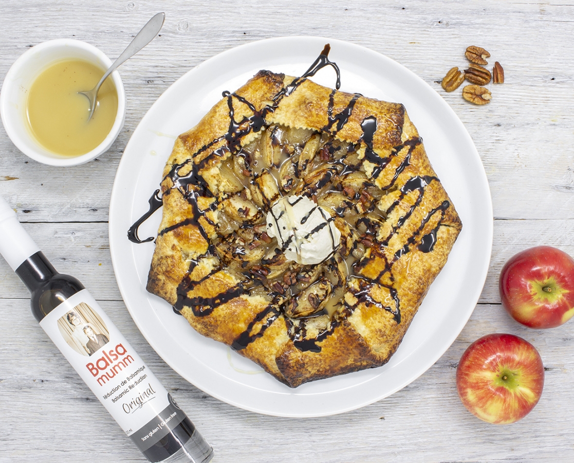 Tarte rustique aux pommes et caramel au Balsamumm et à l’érable