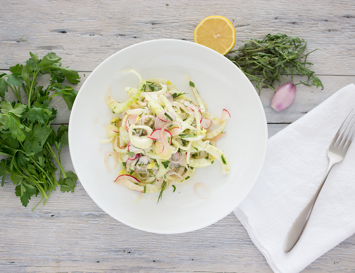 Marinated fennel and radish salad