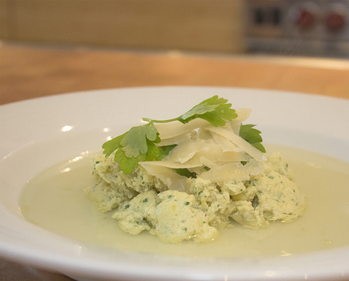 Cardoon and egg Soup