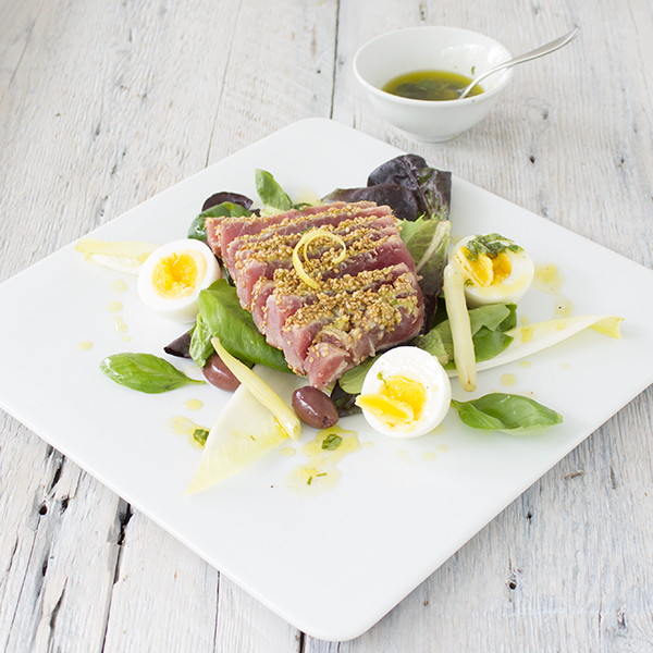 Tuna Tataki on Niçoise salad