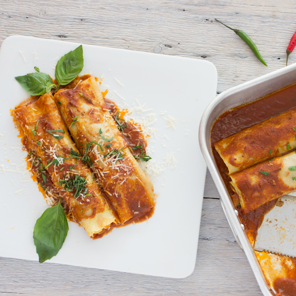 Cannelloni stuffed with braised Meat