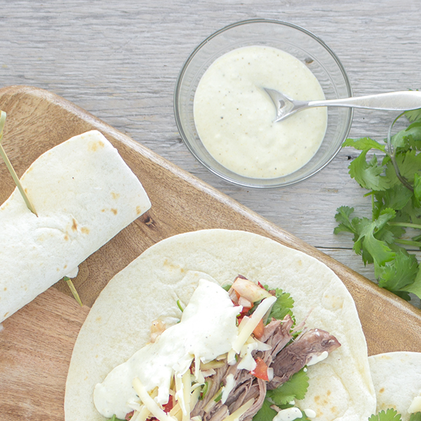 Sour cream with tahini, lemon and cumin