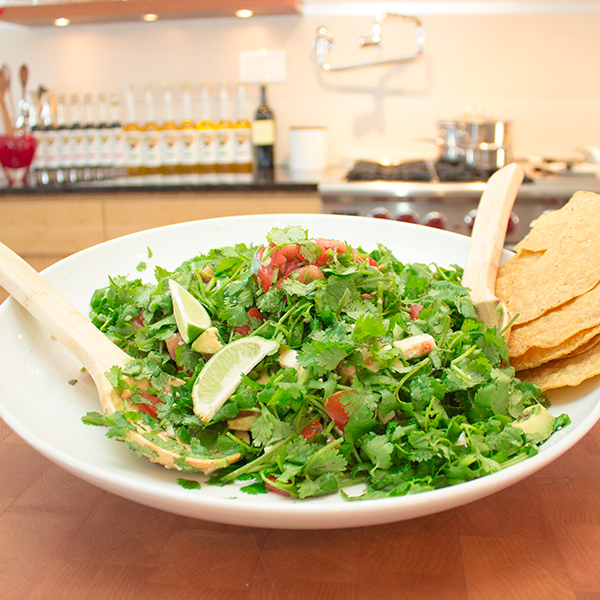 Cilantro salad with avocado, tomato & feta cheese