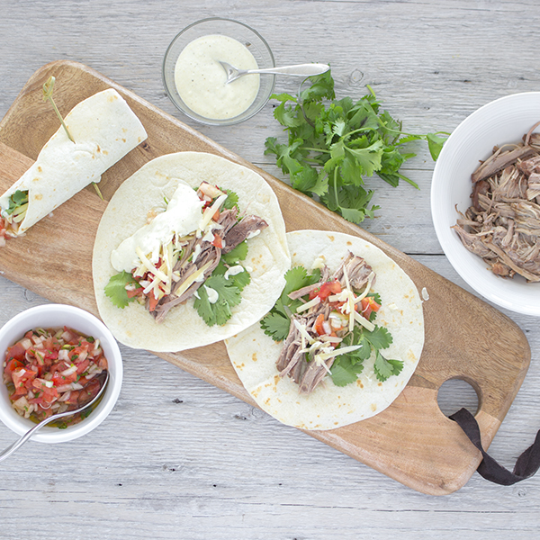 Braised Pork soft tacos